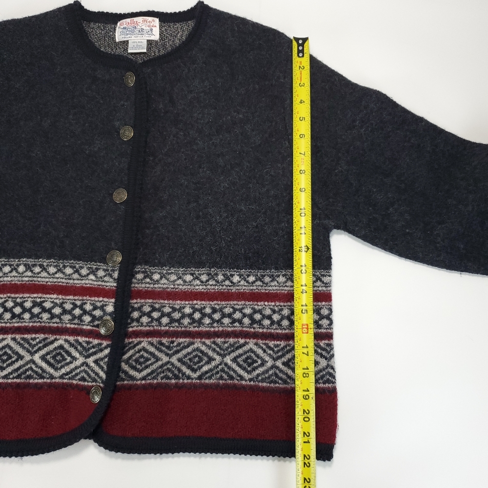 Tally Ho 100% Wool Button Front Sweater - Picture 9 of 9